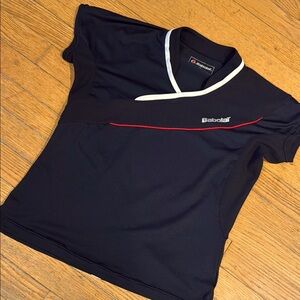 🎾BLACK BABOLAT TOP - CAP SLEEVES, RED ACCENT.  WOMAN’S MEDIUM🎾